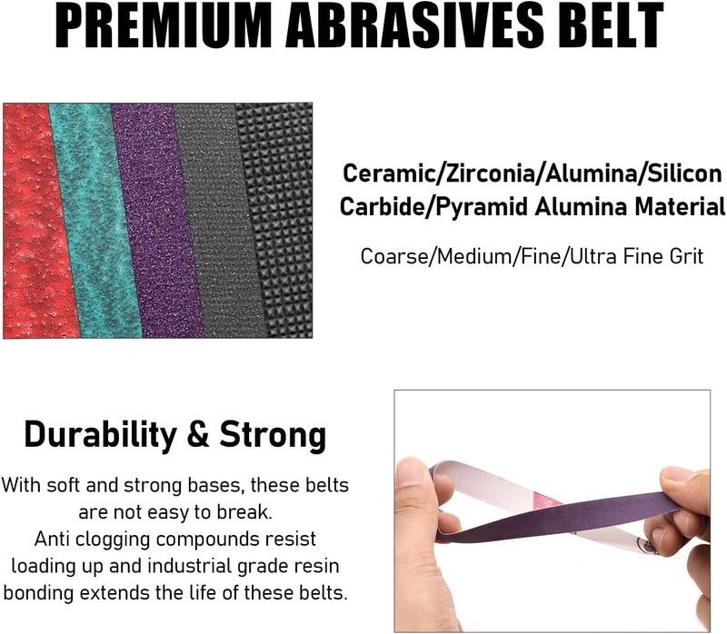 SHUTTLE GENIUS 36 Pack 1/2 x 18 Inch Sanding Belts, 4 pcs Each of 80/120/240/400/600/800/1000/2500/5000 Grit, 1/2x18 Replacement Sanding Belts for Air/Electirc Belt Sander,Woodworking Metal Polishing - Image 5